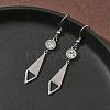304 Stainless Steel Tie Dangle Earrings EJEW-Z129-19P-2