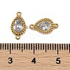 Ion Plating(IP) 304 Stainless Steel Cubic Zirconia Teardrop Links Connector Charms STAS-K256-23G-07-3