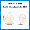 16Pcs 2 Colors 304 Stainless Steel Pendants STAS-UN0044-37-2
