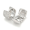 Brass Micro Pave Clear Cubic Zirconia Hoop Earrings Women EJEW-S228-10P-2