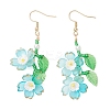 Acrylic Flower Dangle Earrings EJEW-MZ00588-03-2