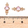 Brass Pave Faceted Glass Connector Charms FIND-T070-03F-3
