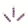 10Pcs Natural Amethyst Pendants PALLOY-JF01425-06S-1
