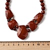 Natural Red Jasper Faceted Bib Graduated Beaded Necklaces for Women NJEW-B128-01O-5