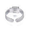 Non-Tarnish 304 Stainless Steel Belt Buckle Shape Cuff Ring RJEW-T023-59P-2