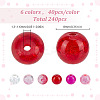 240Pcs 6 Colors Spray Printed Crackle Glass Beads CCG-HY0001-02D-2