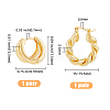 16Pcs 8 Style Ring & Rectangle & Twist Alloy & Brass Hoop Earrings Sets EJEW-FI0001-41-2