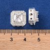 Brass Micro Pave Clear Cubic Zirconia Beads KK-S389-29S-3