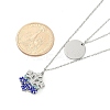 304 Stainless Steel Double Layered Necklaces NJEW-P320-14G-01-5