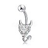 Clear Cubic Zirconia Belly Button Rings WG9960A-34-1
