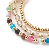 Natural Agate Round Beads Stretch Bracelets BJEW-JB07294-01-3