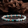 Natural Mixed Gemstone Beads Stretch Bracelets for Men RE8407-2