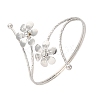 Flower Alloy Arm Cuff Bangles for Girl Women AJEW-A063-01E-P-4