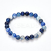 Natural Striped Agate/Banded Agate Beaded Stretch Bracelets BJEW-Q692-03E-2