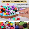 80Pcs Round Silicone Focal Beads SIL-SZ0001-24-13-3