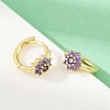 Brass Micro Pave Cubic Zirconia Hoop Earrings EJEW-S277-07G-2