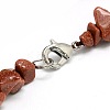 Classic Synthetic Goldstone Chip Beaded Necklaces X-NJEW-L055-10-2