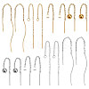 16Pcs 8 Style Cube & Round & Twist 304 Stainless Steel Stud Earrings EJEW-PH0001-26-1