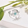 Synthetic Turquoise Finger Rings LS-RJEW-I110-02P-02-3