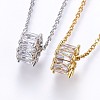 Brass Micro Pave Cubic Zirconia Pendant Necklaces NJEW-H486-18-1
