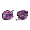 Natural Map Stone Pendants G-N0325-18F-3