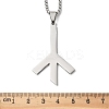 201 Stainless Steel Death Rune Symbol Pendant Necklaces LS-NJEW-H065-18P-3