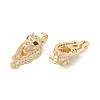 Brass Micro Pave Green Cubic Zirconia Pendants KK-E005-36G-2