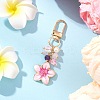 Alloy Enamel Flower Pendant Decorations HJEW-JM03715-02-1