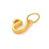 925 Sterling Silver Letter Charms with Jump Rings STER-R008-01G-U-2