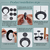 5-Slot Acrylic Jewelry Display Riser Stands ODIS-WH0061-71-4