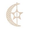 Brass Etched Metal Embellishments Big Pendants KK-Z058-08KCG-1