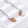 304 Stainless Steel Double-Sided Magnetic Heart Pendant Paperclip Chain Necklaces LS-NJEW-U028-02RG-2