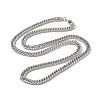 Iron Cuban Link Chain Necklaces for Women Men NJEW-A028-01F-P-1