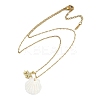 Summer Beach Brass Cubic Zirconia Sea Animal Pendant Necklaces for Women NJEW-B118-03G-05-2