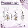 40Pcs Daisy Alloy Enamel Pendant Locking Stitch Markers HJEW-NB00205-2