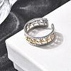 Adjustable 304 Stainless Steel Cuff Rings for Women RJEW-B150-01GP-09-1