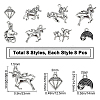 64Pcs 8 Styles Tibetan Style Alloy Pendants TIBE-SC0001-37-2
