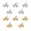 10Pcs 2 Colors Rack Plating Brass & Clear Cubic Zirconia Pendants KK-HS0001-11-1