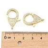 Brass Micro Pave Clear Cubic Zirconia Lobster Claw Clasps KK-I354-01G-02-3