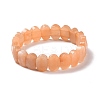 Natural Red Aventurine Oval Beaded Stretch Bracelet G-E010-01E-1
