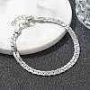 304 Stainless Steel Snake Link Chain Bracelets for Women BJEW-F488-22P-3