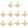 10Pcs Brass Micro Pave Clear Cubic Zirconia Charms ZIRC-HS0001-01-1