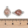 Natural Strawberry Quartz Faceted Connector Charms G-L514-048G-02-3