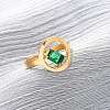 304 Stainless Steel Adjustable Cuff Rings for Women LS-RJEW-B126-06G-01-1