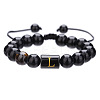Adjustable Natural Tiger Eye and Glass Beaded Braided Bead Bracelets for Men Women FS-WGD7D76-12-1