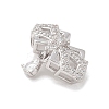 925 Sterling Silver Clear Cubic Zirconia Bowknot with Teardrop Multi-Strand Links STER-M094-01P-2
