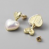 ABS Plastic Pearl Heart Dangle Stud Earrings EJEW-WH0009-49-2