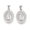 Religion Brass Micro Pave Cubic Zirconia Pendants KK-T073-49P-1