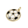Brass Enamel & Micro Pave Cubic Zirconia Pendants KK-M322-06G-02-2