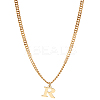 1Pc 304 Stainless Steel Letter Pendant Necklaces NJEW-LP0001-33R-G-1